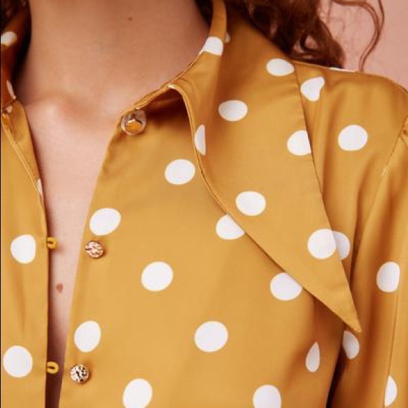 Gold Polka Dot Long Sleeve - Picture 3 of 3